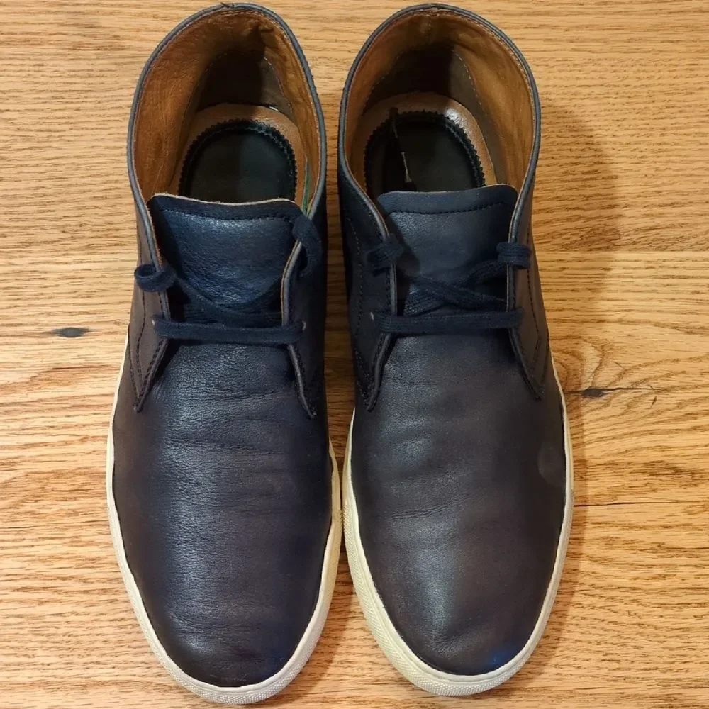 Blake McKay Men's Size 10 Navy Leather Chukka Boots Casual Lace-Up